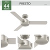 image:imageHunter Presto Indoor Ceiling Fan No Light Modern 44 inch Matte Black  Standard Mount Wall Control 3 Blades For Bedroom Living Room Kitchen 51847Matte Nickel