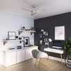 image:imageHunter Presto Indoor Ceiling Fan No Light Modern 44 inch Matte Black  Standard Mount Wall Control 3 Blades For Bedroom Living Room Kitchen 51847Matte Nickel