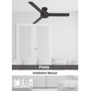 image:imageHunter Presto Indoor Ceiling Fan No Light Modern 44 inch Matte Black  Standard Mount Wall Control 3 Blades For Bedroom Living Room Kitchen 51847Matte White