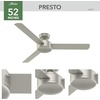 image:imageHunter Presto Indoor Ceiling Fan No Light Modern 44 inch Matte Black  Standard Mount Wall Control 3 Blades For Bedroom Living Room Kitchen 51847Matte Nickel