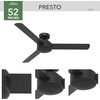 image:imageHunter Presto Indoor Ceiling Fan No Light Modern 44 inch Matte Black  Standard Mount Wall Control 3 Blades For Bedroom Living Room Kitchen 51847Matte Black