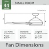 image:imageHunter Presto Indoor Ceiling Fan No Light Modern 44 inch Matte Black  Standard Mount Wall Control 3 Blades For Bedroom Living Room Kitchen 51847Matte White