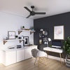 image:imageHunter Presto Indoor Ceiling Fan No Light Modern 44 inch Matte Black  Standard Mount Wall Control 3 Blades For Bedroom Living Room Kitchen 51847Matte Black