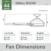 image:imageHunter Presto Indoor Ceiling Fan No Light Modern 44 inch Matte Black  Standard Mount Wall Control 3 Blades For Bedroom Living Room Kitchen 51847Matte Nickel