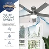 image:imageHunter Sea Point Outdoor or Indoor Ceiling Fan 52 inch Matte Silver  with LED Light and Pull Chain Standard Mount 5 Blades For Living Room Patio Porch Garage 51682Matte Silver