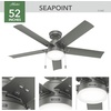 image:imageHunter Sea Point Outdoor or Indoor Ceiling Fan 52 inch Matte Silver  with LED Light and Pull Chain Standard Mount 5 Blades For Living Room Patio Porch Garage 51682Matte Silver