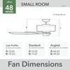 image:imageHunter Sea Wind Outdoor or Indoor Ceiling Fan 48 inch Matte Black  No Light Low Profile Flush Mount 5 Blades For Living Room Patio Porch Garage 53118Black