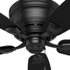 image:imageHunter Sea Wind Outdoor or Indoor Ceiling Fan 48 inch Matte Black  No Light Low Profile Flush Mount 5 Blades For Living Room Patio Porch Garage 53118Matte Black