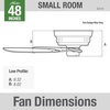 image:imageHunter Sea Wind Outdoor or Indoor Ceiling Fan 48 inch Matte Black  No Light Low Profile Flush Mount 5 Blades For Living Room Patio Porch Garage 53118White Finish