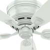 image:imageHunter Sea Wind Outdoor or Indoor Ceiling Fan 48 inch Matte Black  No Light Low Profile Flush Mount 5 Blades For Living Room Patio Porch Garage 53118White Finish
