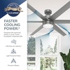 image:imageHunter Solaria Outdoor or Indoor Ceiling Fan Quiet 72 inch Fresh White  with LED Light Standard Mount Wall Control 6 Blades For Patio Porch Garage 51477Matte Silver
