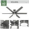image:imageHunter Solaria Outdoor or Indoor Ceiling Fan Quiet 72 inch Fresh White  with LED Light Standard Mount Wall Control 6 Blades For Patio Porch Garage 51477Matte Silver