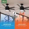 image:imageHunter Solaria Outdoor or Indoor Ceiling Fan Quiet 72 inch Fresh White  with LED Light Standard Mount Wall Control 6 Blades For Patio Porch Garage 51477Matte Black