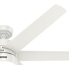 image:imageHunter Solaria Outdoor or Indoor Ceiling Fan Quiet 72 inch Fresh White  with LED Light Standard Mount Wall Control 6 Blades For Patio Porch Garage 51477Fresh White