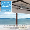 image:imageHunter Solaria Outdoor or Indoor Ceiling Fan Quiet 72 inch Fresh White  with LED Light Standard Mount Wall Control 6 Blades For Patio Porch Garage 51477Matte Silver