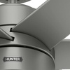 image:imageHunter Solaria Outdoor or Indoor Ceiling Fan Quiet 72 inch Fresh White  with LED Light Standard Mount Wall Control 6 Blades For Patio Porch Garage 51477Matte Silver