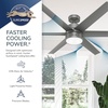 image:imageHunter Solaria Outdoor or Indoor Ceiling Fan Quiet 72 inch Fresh White  with LED Light Standard Mount Wall Control 6 Blades For Patio Porch Garage 51477Matte Black