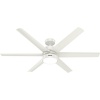 image:imageHunter Solaria Outdoor or Indoor Ceiling Fan Quiet 72 inch Fresh White  with LED Light Standard Mount Wall Control 6 Blades For Patio Porch Garage 51477Fresh White