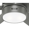 image:imageHunter Solaria Outdoor or Indoor Ceiling Fan Quiet 72 inch Fresh White  with LED Light Standard Mount Wall Control 6 Blades For Patio Porch Garage 51477Matte Silver