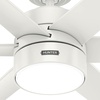 image:imageHunter Solaria Outdoor or Indoor Ceiling Fan Quiet 72 inch Fresh White  with LED Light Standard Mount Wall Control 6 Blades For Patio Porch Garage 51477Fresh White