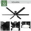 image:imageHunter Solaria Outdoor or Indoor Ceiling Fan Quiet 72 inch Fresh White  with LED Light Standard Mount Wall Control 6 Blades For Patio Porch Garage 51477Matte Black