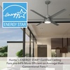 image:imageHunter Solaria Outdoor or Indoor Ceiling Fan Quiet 72 inch Fresh White  with LED Light Standard Mount Wall Control 6 Blades For Patio Porch Garage 51477Matte Silver