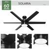 image:imageHunter Solaria Outdoor or Indoor Ceiling Fan Quiet 72 inch Fresh White  with LED Light Standard Mount Wall Control 6 Blades For Patio Porch Garage 51477Matte Black