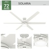 image:imageHunter Solaria Outdoor or Indoor Ceiling Fan Quiet 72 inch Fresh White  with LED Light Standard Mount Wall Control 6 Blades For Patio Porch Garage 51477Fresh White