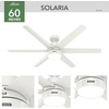 image:imageHunter Solaria Outdoor or Indoor Ceiling Fan Quiet 72 inch Fresh White  with LED Light Standard Mount Wall Control 6 Blades For Patio Porch Garage 51477Fresh White