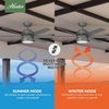 image:imageHunter Solaria Outdoor or Indoor Ceiling Fan Quiet 72 inch Fresh White  with LED Light Standard Mount Wall Control 6 Blades For Patio Porch Garage 51477Matte Silver