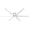 image:imageHunter Solaria Outdoor or Indoor Ceiling Fan Quiet 72 inch Fresh White  with LED Light Standard Mount Wall Control 6 Blades For Patio Porch Garage 51477Fresh White