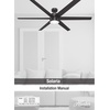 image:imageHunter Solaria Outdoor or Indoor Ceiling Fan Quiet 72 inch Fresh White  with LED Light Standard Mount Wall Control 6 Blades For Patio Porch Garage 51477Matte Silver