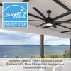 image:imageHunter Solaria Outdoor or Indoor Ceiling Fan Quiet 72 inch Fresh White  with LED Light Standard Mount Wall Control 6 Blades For Patio Porch Garage 51477Matte Black