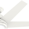 image:imageHunter Sotto Indoor Ceiling Fan Modern Quiet 52 inch Brushed Nickel  with LED Light and Remote Control Standard Mount 6 Blades For Bedroom Living Room Kitchen 50976Fresh White