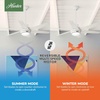 image:imageHunter Sotto Indoor Ceiling Fan Modern Quiet 52 inch Brushed Nickel  with LED Light and Remote Control Standard Mount 6 Blades For Bedroom Living Room Kitchen 50976Fresh White