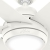 image:imageHunter Sotto Indoor Ceiling Fan Modern Quiet 52 inch Brushed Nickel  with LED Light and Remote Control Standard Mount 6 Blades For Bedroom Living Room Kitchen 50976Fresh White