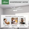 image:imageHunter Sotto Indoor Ceiling Fan Modern Quiet 52 inch Brushed Nickel  with LED Light and Remote Control Standard Mount 6 Blades For Bedroom Living Room Kitchen 50976Fresh White