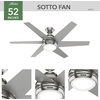 image:imageHunter Sotto Indoor Ceiling Fan Modern Quiet 52 inch Brushed Nickel  with LED Light and Remote Control Standard Mount 6 Blades For Bedroom Living Room Kitchen 50976Brushed Nickel