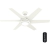 image:imageHunter Sotto Indoor Ceiling Fan Modern Quiet 52 inch Brushed Nickel  with LED Light and Remote Control Standard Mount 6 Blades For Bedroom Living Room Kitchen 50976Fresh White
