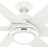 image:imageHunter Sotto Indoor Ceiling Fan Modern Quiet 52 inch Brushed Nickel  with LED Light and Remote Control Standard Mount 6 Blades For Bedroom Living Room Kitchen 50976Fresh White