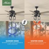 image:imageHunter Starklake Outdoor or Indoor 5 Blades 52 inch Natural Black Iron  Ceiling Fan with LED Lights and Pull Chain Standard Mount For Living Room Patio Porch Garage 50409Natural Black Iron