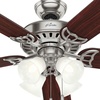 image:imageHunter Studio Series Indoor Ceiling Fan Quiet 52 inch Brushed Nickel  with LED Lights and Pull Chain Standard Mount 5 Blades For Bedroom Living Room Kitchen 53064Brushed Nickel