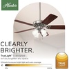 image:imageHunter Studio Series Indoor Ceiling Fan Quiet 52 inch Brushed Nickel  with LED Lights and Pull Chain Standard Mount 5 Blades For Bedroom Living Room Kitchen 53064Brushed Nickel