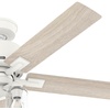 image:imageHunter Techne Indoor Ceiling Fan Smart Quiet 52 inch Matte Black  with LED Lights and Remote Control Standard Mount 5 Blades For Bedroom Living Room Kitchen 52311Matte White