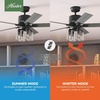 image:imageHunter Techne Indoor Ceiling Fan Smart Quiet 52 inch Matte Black  with LED Lights and Remote Control Standard Mount 5 Blades For Bedroom Living Room Kitchen 52311Matte Black