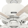 image:imageHunter Techne Indoor Ceiling Fan Smart Quiet 52 inch Matte Black  with LED Lights and Remote Control Standard Mount 5 Blades For Bedroom Living Room Kitchen 52311Matte White