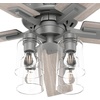 image:imageHunter Techne Indoor Ceiling Fan Smart Quiet 52 inch Matte Black  with LED Lights and Remote Control Standard Mount 5 Blades For Bedroom Living Room Kitchen 52311Matte Silver
