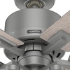 image:imageHunter Techne Indoor Ceiling Fan Smart Quiet 52 inch Matte Black  with LED Lights and Remote Control Standard Mount 5 Blades For Bedroom Living Room Kitchen 52311Matte Silver