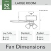image:imageHunter Techne Indoor Ceiling Fan Smart Quiet 52 inch Matte Black  with LED Lights and Remote Control Standard Mount 5 Blades For Bedroom Living Room Kitchen 52311Matte Black