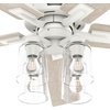 image:imageHunter Techne Indoor Ceiling Fan Smart Quiet 52 inch Matte Black  with LED Lights and Remote Control Standard Mount 5 Blades For Bedroom Living Room Kitchen 52311Matte White